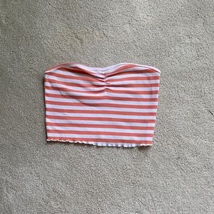 Pacsun Pink and white striped tube top